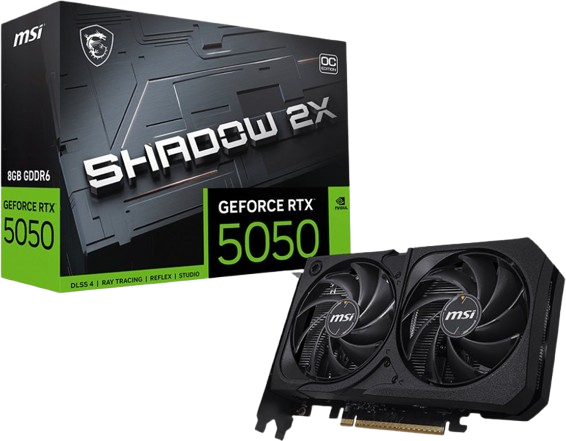 Відеокарта GeForce RTX 5050 8GB MSI Shadow 2X OC (RTX 5050 8G SHADOW 2X OC)