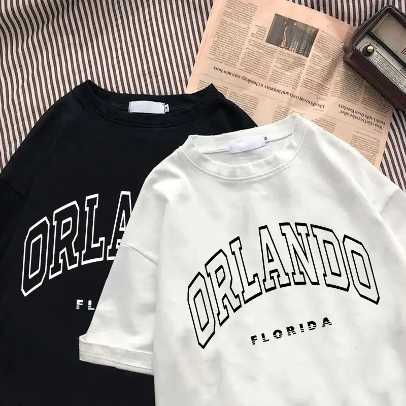 Жіноча стильна оверсайз Футболка LOYS Orlando Florida Білий, фото 1