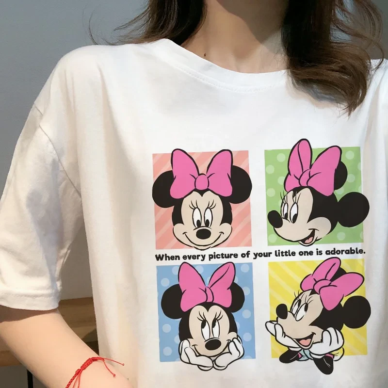 Жіноча стильна оверсайз Футболка LOYS з принтом Міккі Маус Білий, фото 1