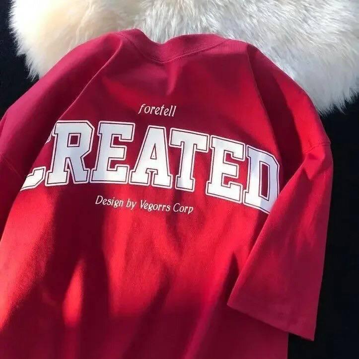 Жіночий оверсайз Футболка LOYS CREATED Червоний, фото 1