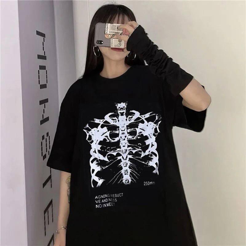 Жіночий оверсайз Футболка LOYS з принтом y2k Чорний, фото 1