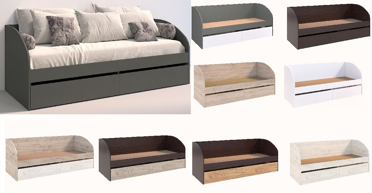 Ліжко односпальне Брайт 80*200 з ящиками (Мастер-Форм), фото 1