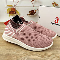 Текстильні кросівки, мокасини на дівчинку, рожеві тм Apawwa