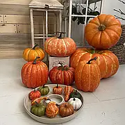 “Осінній декор 2025 — штучні гарбузи, гілки клена, ягоди | Kvitu-Opt”