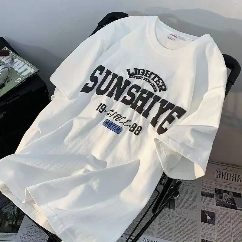 Стильна жіноча оверсайз Футболка LOYS з принтом Sunshiye Білий, фото 1