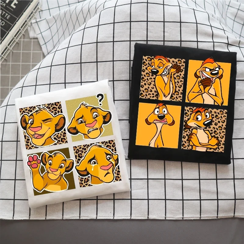 Жіноча стильна оверсайз Футболка LOYS з принтом Тімон і Пумба / Король Лев Король Лев Білий, фото 1