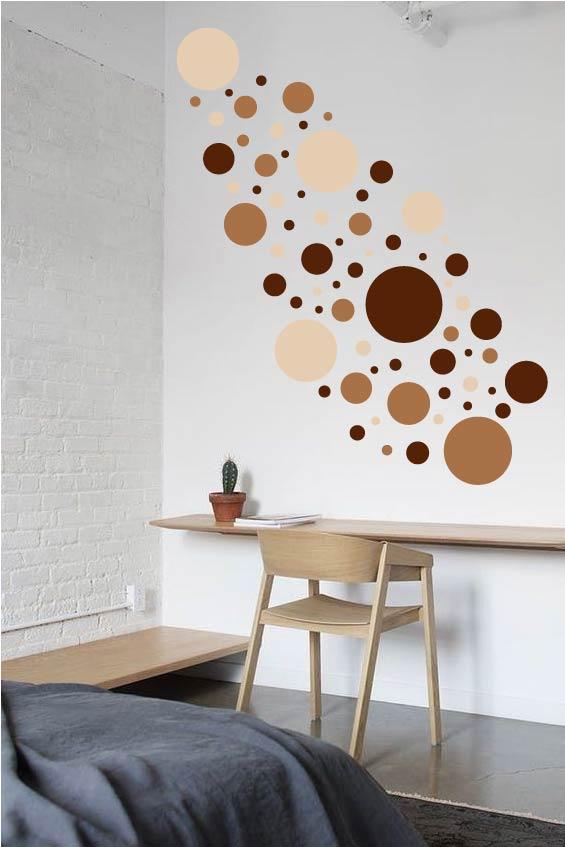 Набір вінілових наліпок Різнокольоровий горох (абстракція кола геометричні фігури сфери) матова Набір 65 шт., фото 1