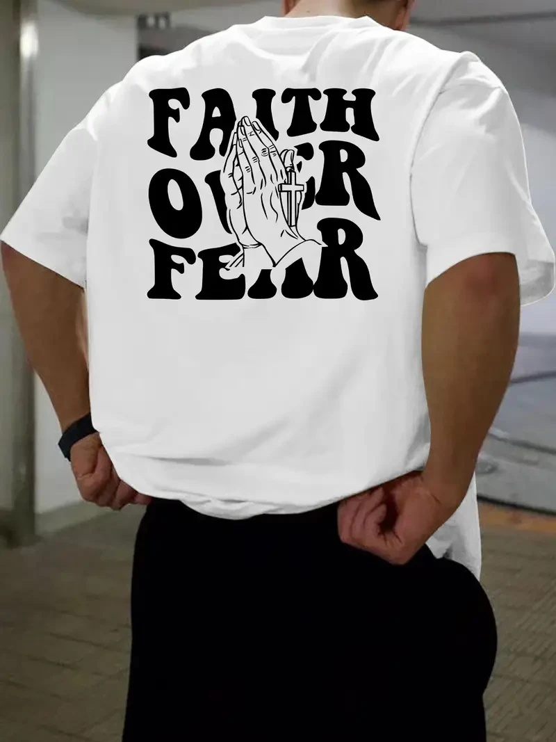 Футболка LOYS з принтом Віра над страхом Faith Over Fear Білий, фото 1