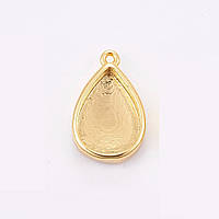 Підвіски під вставку Finding Кулон під вставку крапля 12.5мм x 8.5мм Золотистий 11мм x 16.5мм x 3.5мм e149-27