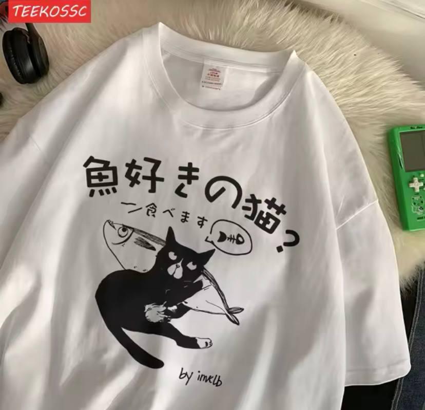 Жіноча стильна Футболка LOYS Оверсайз Кота Білий, фото 1