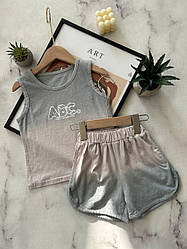 Комплект 2 на хлопчика з написом "ABC" Майка з шортами Блакитний 5021, Для хлопчиків, Весна Літо, 92