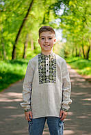 Вышитая рубашка на мальчика с планкой, арт.4442