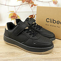 Черные кроссовки для мальчика на липучках тм Clibee