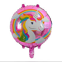 Фольгована кругла кулька "Одноріг" 18" Китай