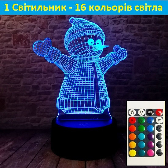 Світильник дитячий настільний Сніговічок, фото 1