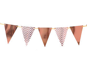 Гірлянда трикутна "Прапорці зі смужкою" бронза