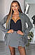 Жіночий костюм (піджак + спідниця-шорти) ; Кольори: чорний, пудровий, темно-сірий, кемель; Розмір: 42-44, 44-46;, фото 6