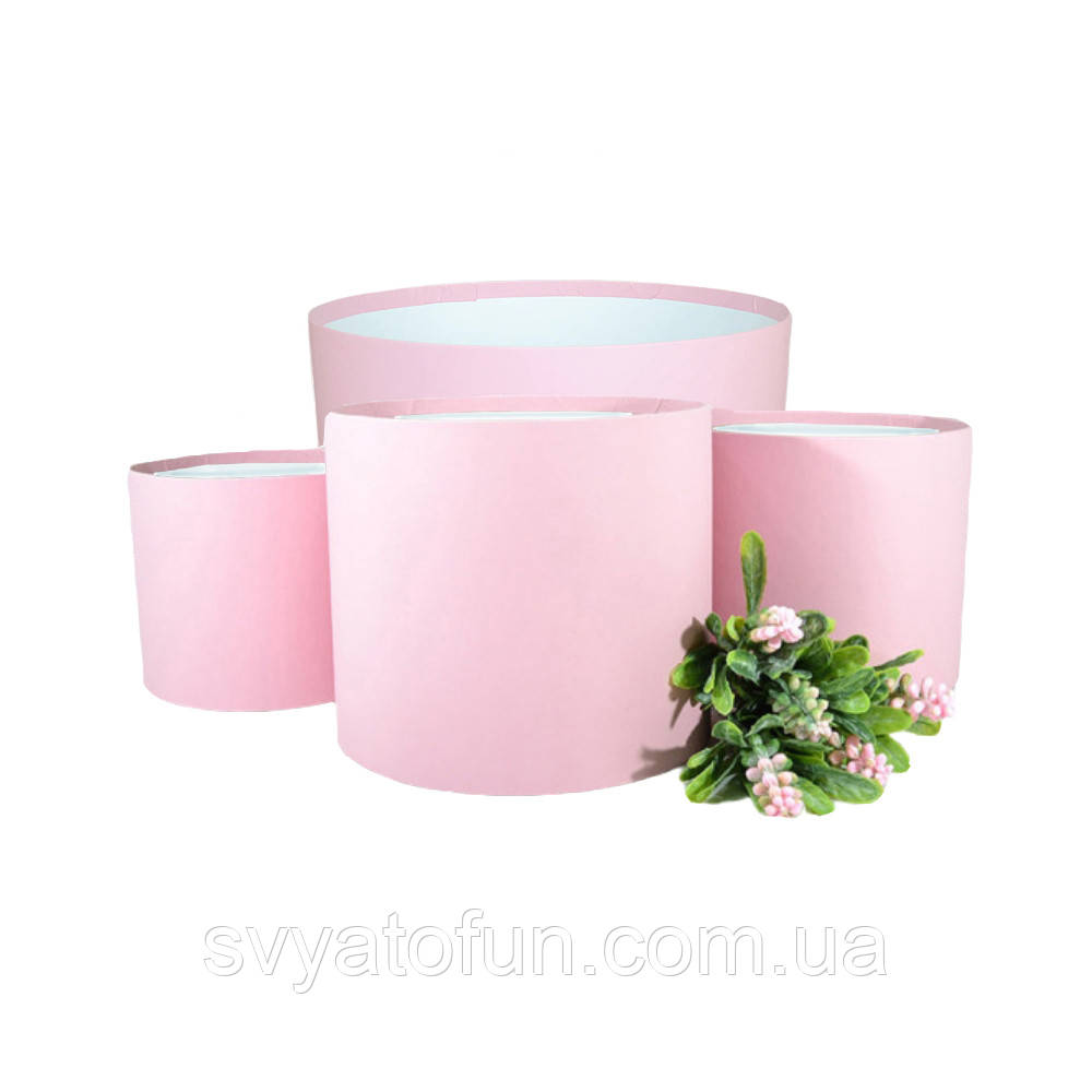 Капелюшна коробка без кришки рожева