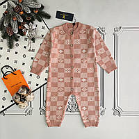 Дитячий теплий в'язаний чоловічок Louis Vuitton, ромпер для новонароджених