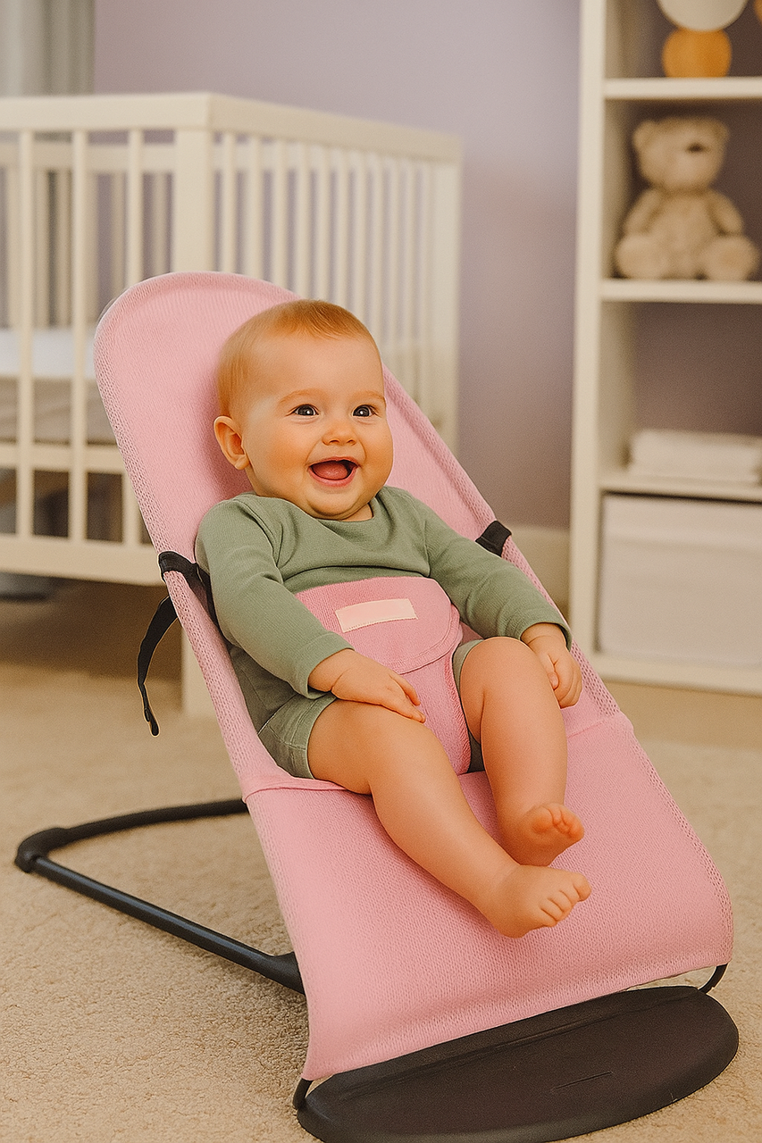 Дитячий шезлонг гойдалка до 15 кг Крісло-гойдалка від 6 до 12 місяців колисковий центр дитяча гойдалка, фото 1