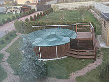 Накриття захисне зимове для круглих каркасних і морозостійких басейнів діаметром 6,4 м, фото 3