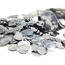 Конфеті "Кружечки" 23 мм срібло
