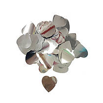 Конфеті "Сердечка" 23 мм срібло