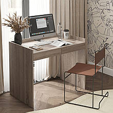 Письмовий стіл з бортиками та двома шухлядами 800×1000×600 мм Дуб Сонома трюфель