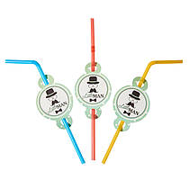 Трубочки для напоїв з гофрою "Little Man" 8 шт