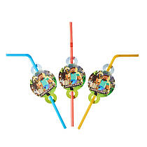 Трубочки для напоїв з гофрою "Майнкрафт" 8 шт