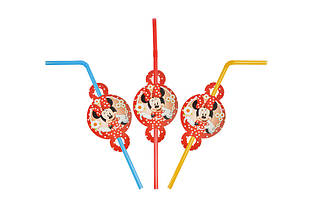 Трубочки для напоїв з гофрою "Мінні Маус" 8 шт