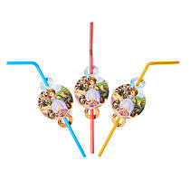 Трубочки для напоїв з гофрою "Принцеса Софія" 8 шт