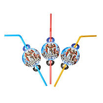 Трубочки для напоїв з гофрою "Трансформери" 8 шт