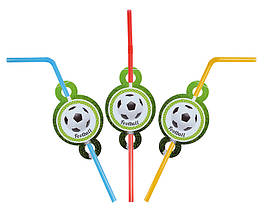 Трубочки для напоїв з гофрою "Футбол" 8 шт