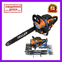 Бытовые бензопилы Feller Мощная бензопила Бензопила полупрофессиональная Мотопила (2 шины, 2 цепи) Бензопила двухтактная