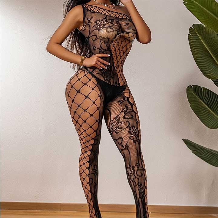 Спокусливий БодіСтокінг через плече — S/M/L — Еротична білизна, фото 1