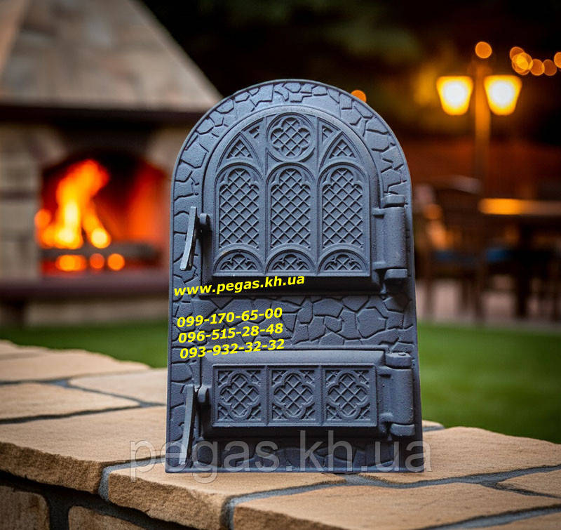 Дверцята чавунна, чавунне лиття на печі, грубу, барбекю, мангал, фото 1