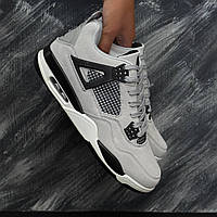 Чоловічі сірі кросівки Nike Air Jordan 4 Grey Black х Джордан 41