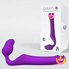Безремневий страпон Adrien Lastic Queens для інтимних ігор фіолетовий гнучкий силікон M