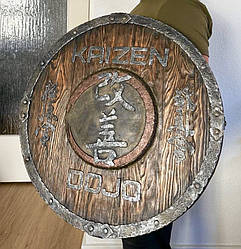 Ексклюзивний дерев'яний щит "KAIZEN DOJO",  щит ручної роботи на подарунок