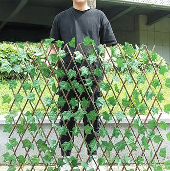 Декоративний парканчик для клумби та іншого з міцної натуральної деревини із зеленню 140 х 110 см