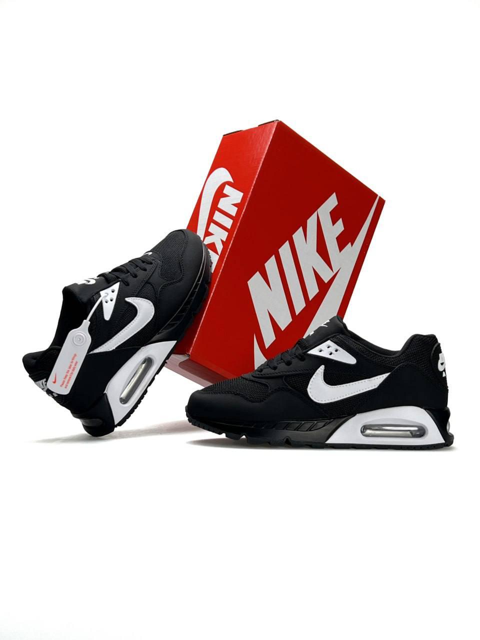 Чоловічі шкіряні текстильні кросівки Nike Air Max IVO Black White, кеди Найк шкіра текстиль. Чоловіче взуття, фото 1