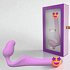 Безремневий страпон Adrien Lastic Queens S рожевий для інтимних ігор гнучкий силіконовий безпечний для тіла