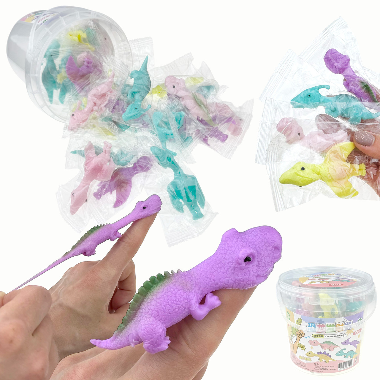 Іграшка Динозавр стрілялка гумовий у банці 30 шт., фото 1
