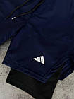 Шорти для занять спортом у залі чоловічі Adidas з тайтсами сині з кишенею для дрібниць бігові подвійні адідас, фото 6