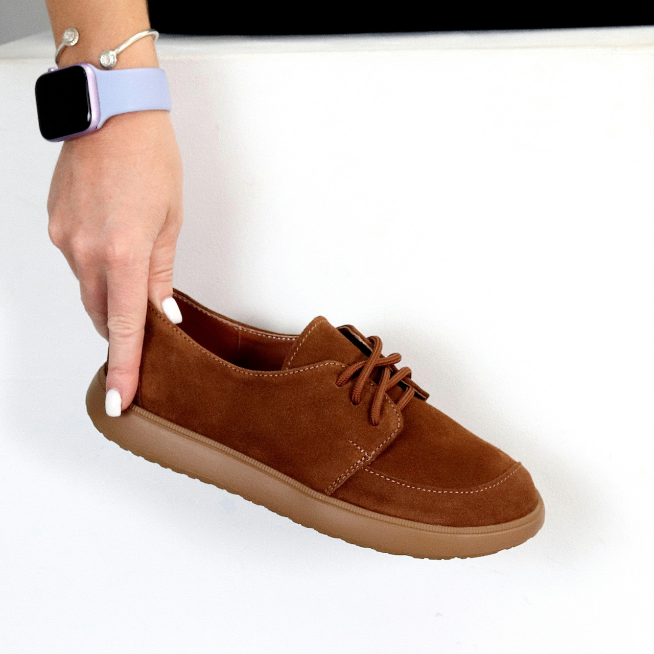 Замшеві руді демі туфлі на шнурівці натуральна замша колір на вибір, фото 1