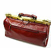 Саквояж шкіряний повсякденний стильний чоловічий міський червоного кольору, фото 3
