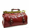 Саквояж шкіряний повсякденний стильний чоловічий міський червоного кольору, фото 2