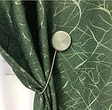 Сонцезахисні штори з льону блекаут 100% захист від сонця, Зелений., фото 5