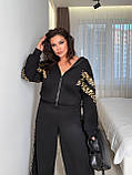 Костюм замшевий з леопардовими втавками 9802, фото 8